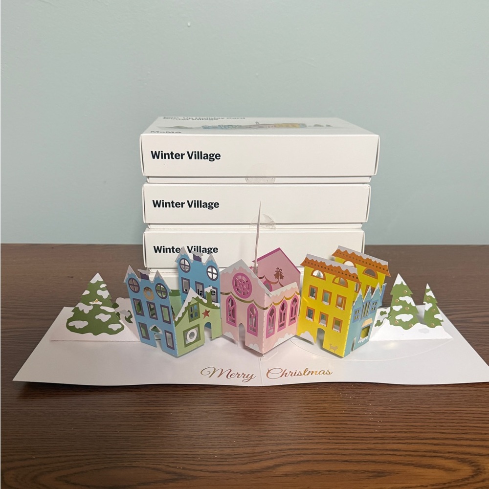 Moma Winter Village Pop-Up Cards 4 Boxes Unopened